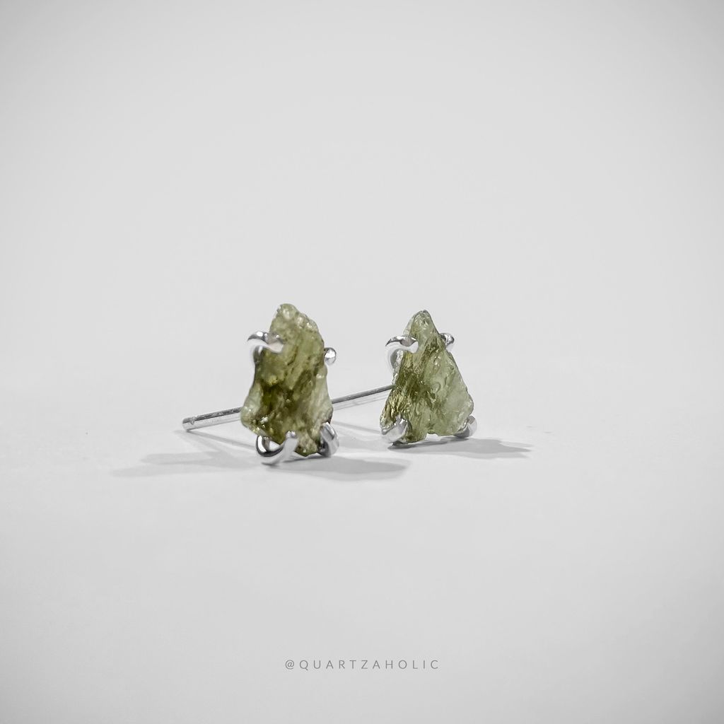 Bông Tai Stud Moldavite