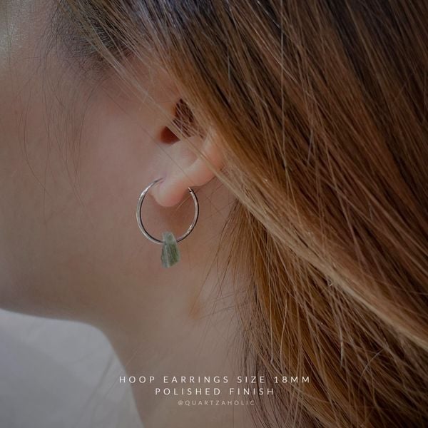  Bông Tai Hoop Moldavite 