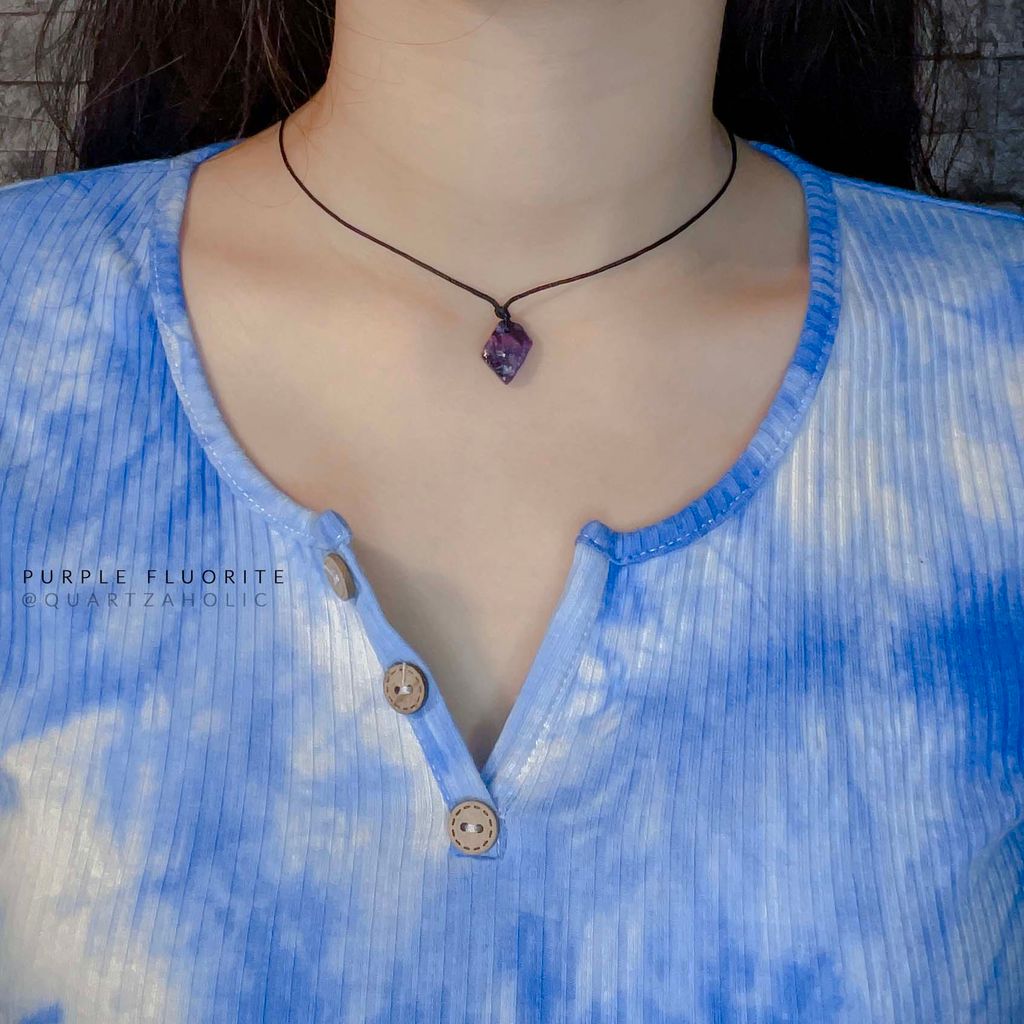 Dây Chuyền Sliding Purple Fluorite
