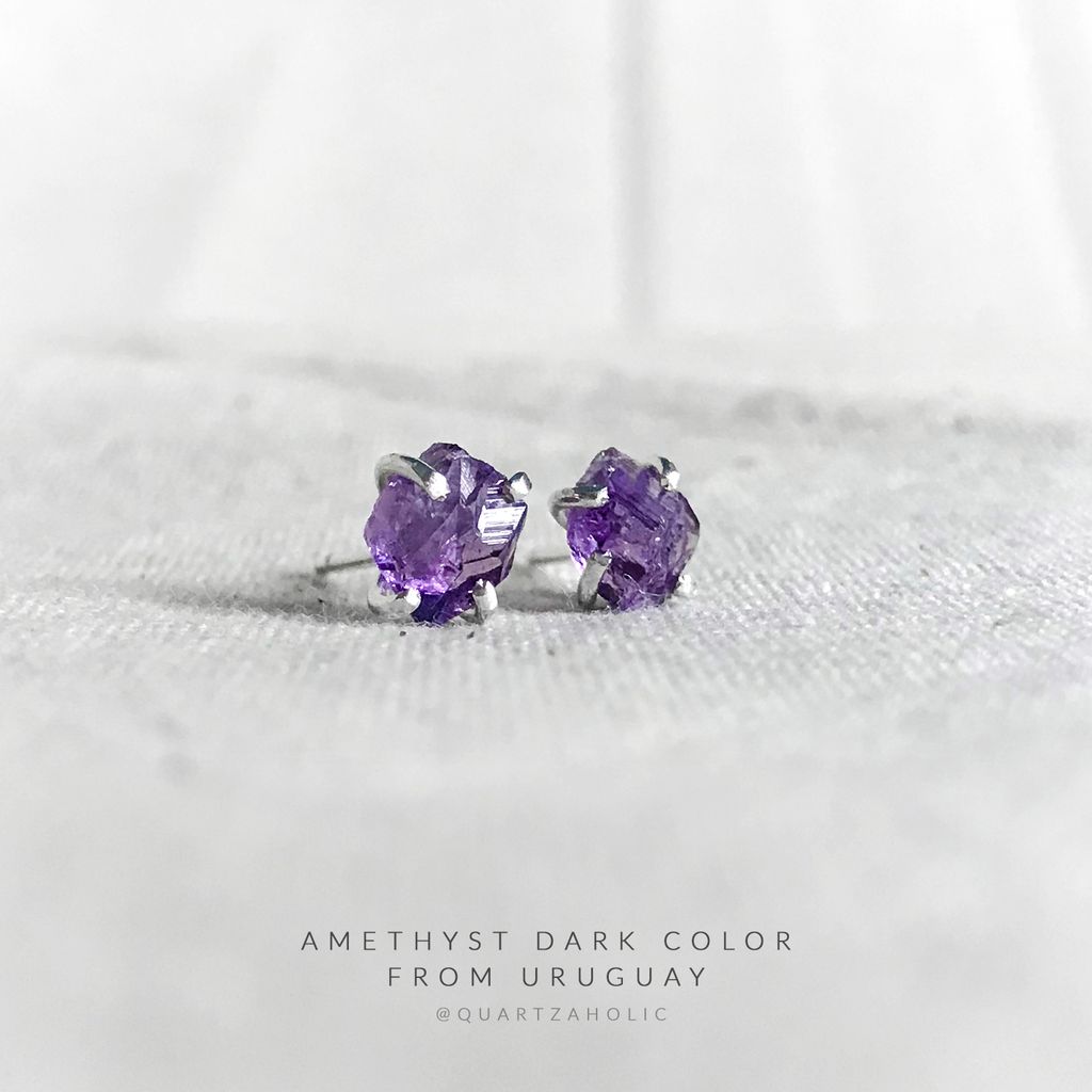 Bông tai Stud Amethyst