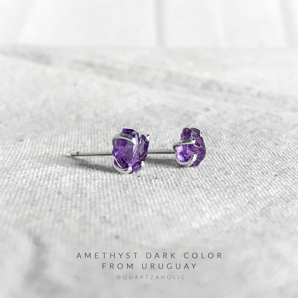 Bông tai Stud Amethyst