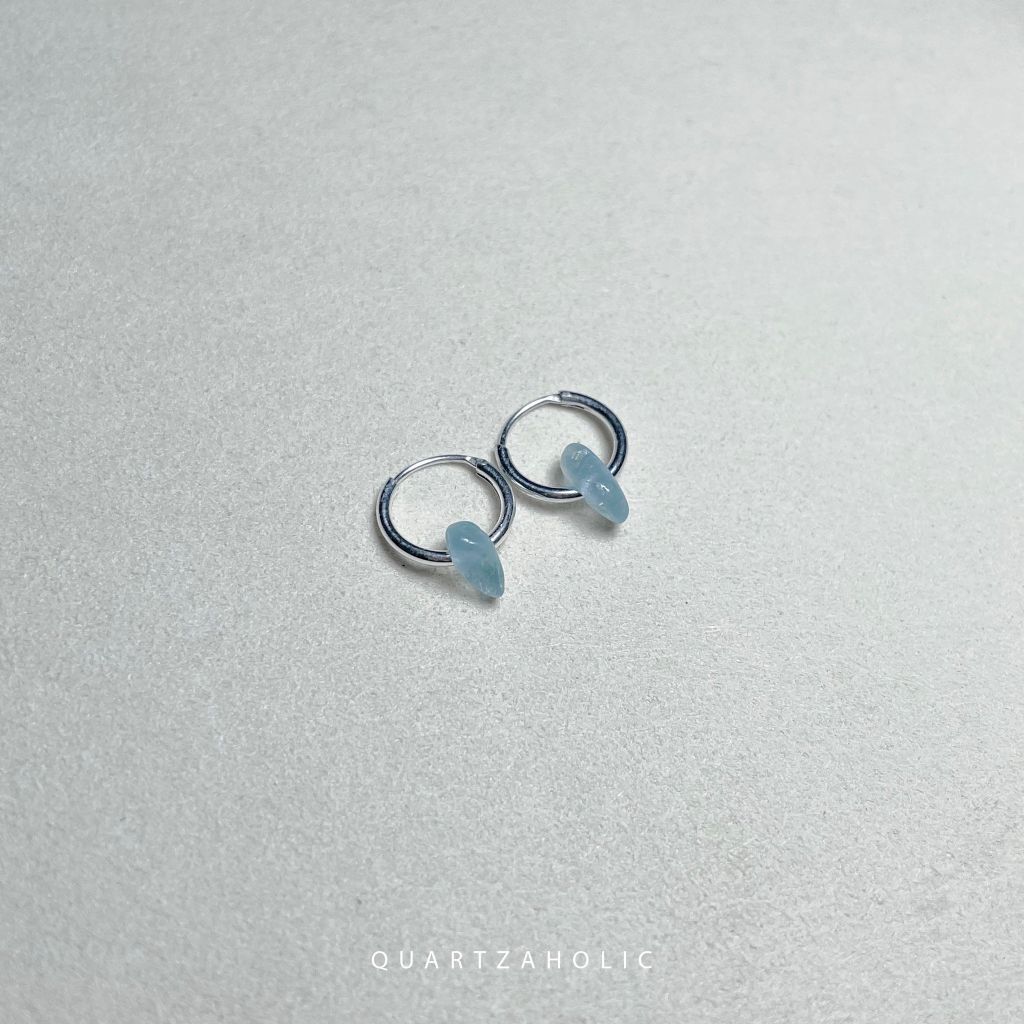 Bông Tai Hoop Aquamarine