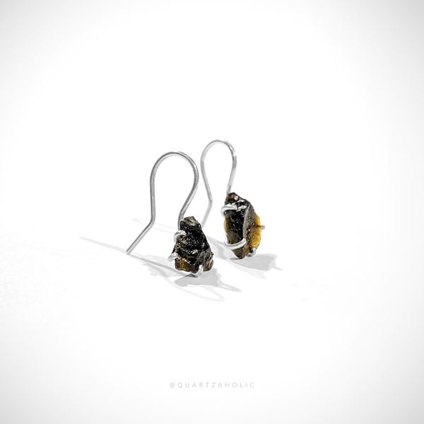  Bông Tai Drop Indochinite Tektite 