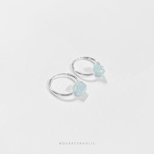  Bông Tai Hoop Aquamarine 