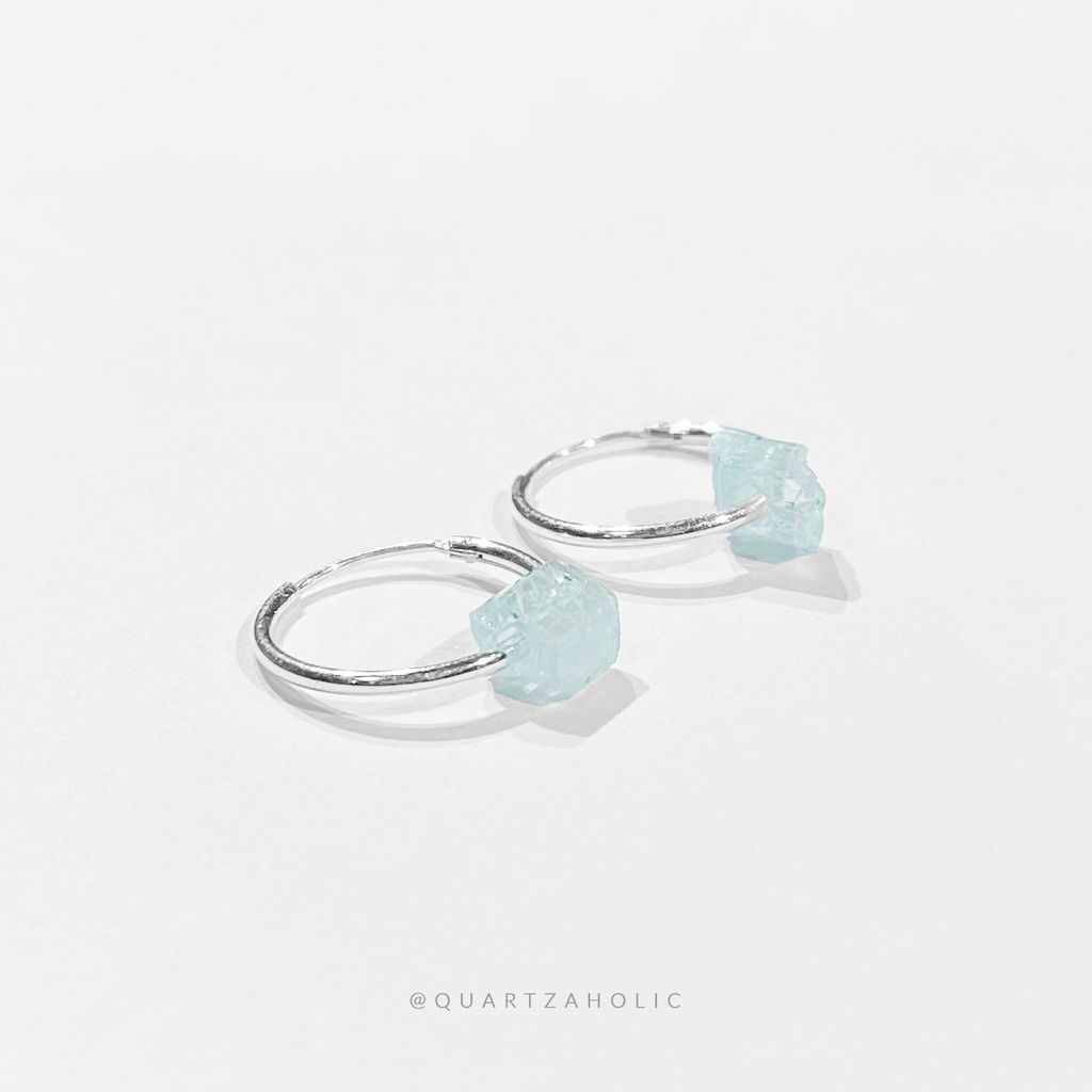 Bông Tai Hoop Aquamarine
