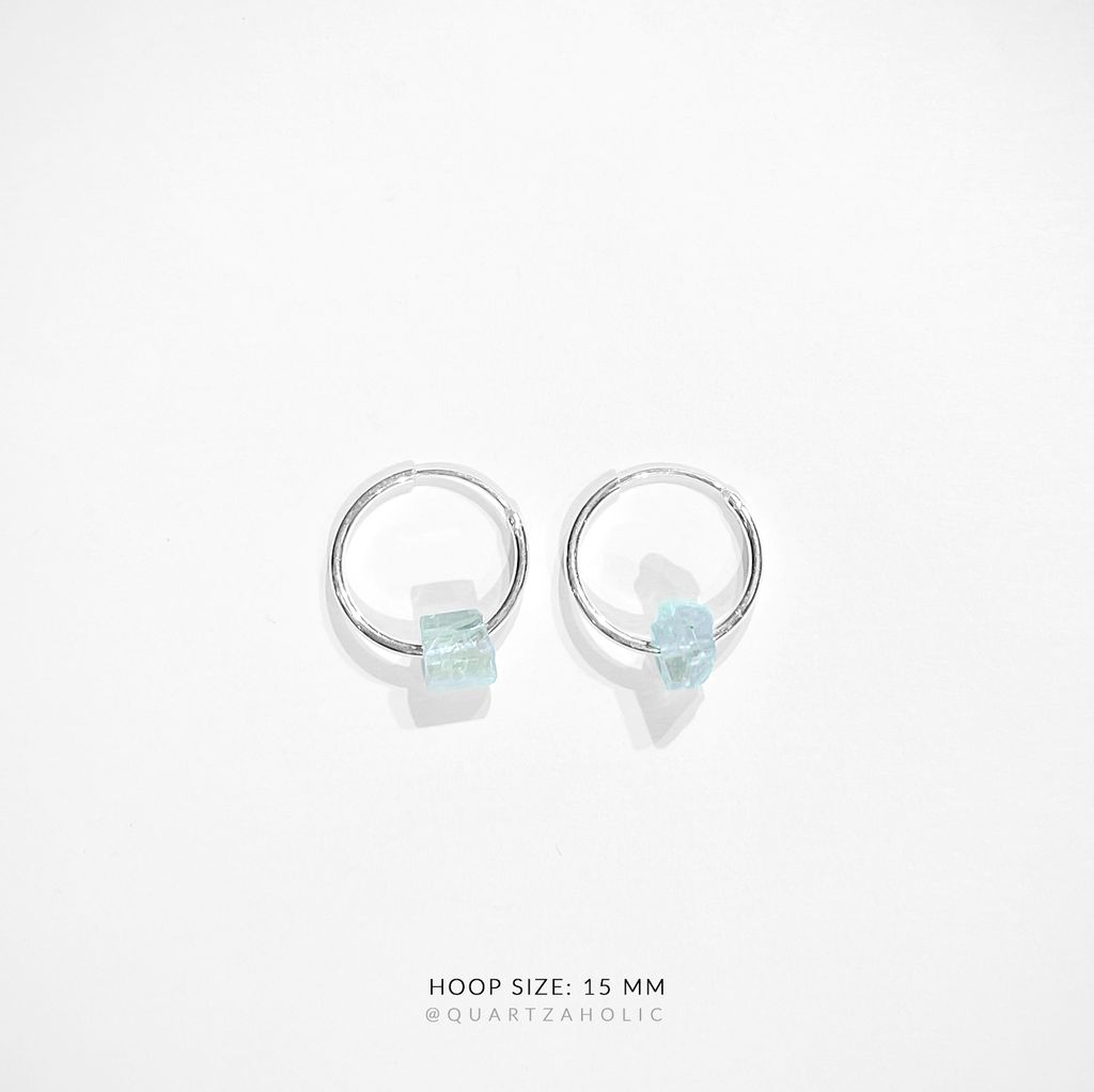 Bông Tai Hoop Aquamarine