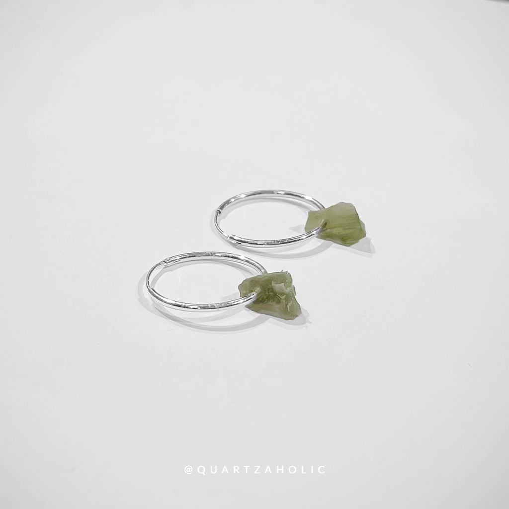 Bông Tai Hoop Moldavite