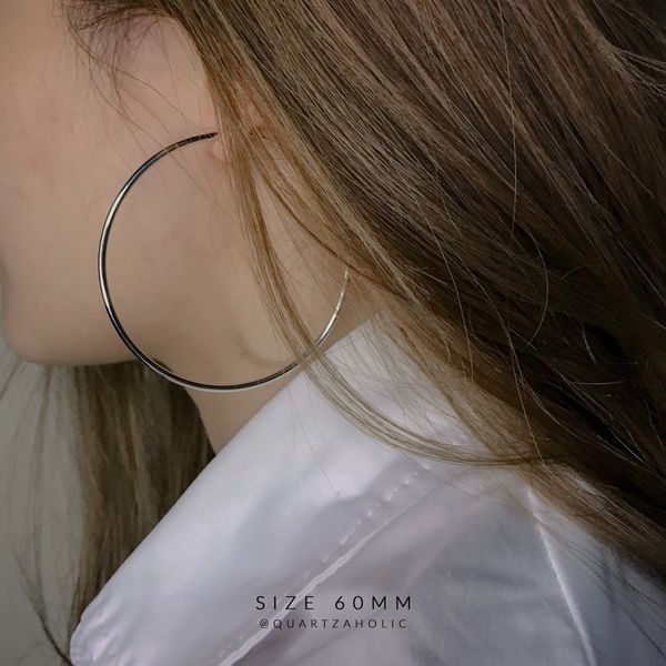  Bông Tai Silver Hoop 