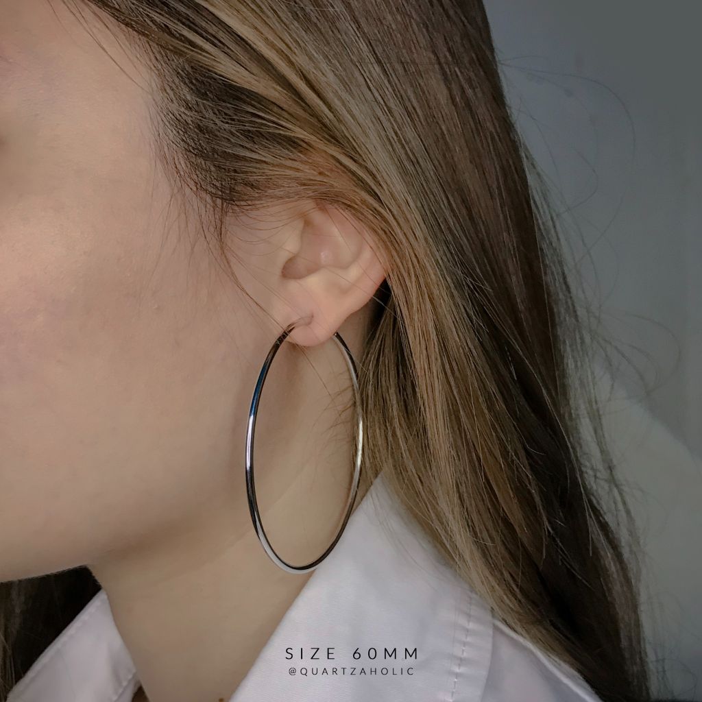 Bông Tai Silver Hoop