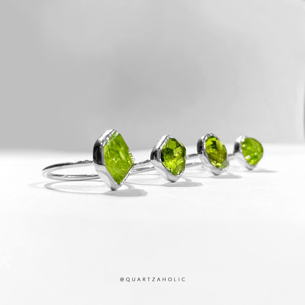 Nhẫn Freeset Rose Cut Peridot