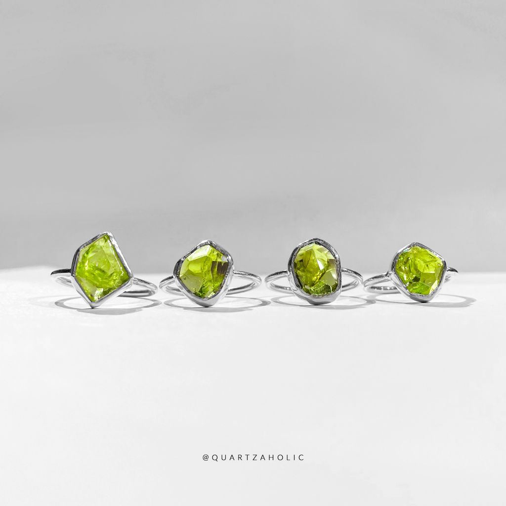 Nhẫn Freeset Rose Cut Peridot