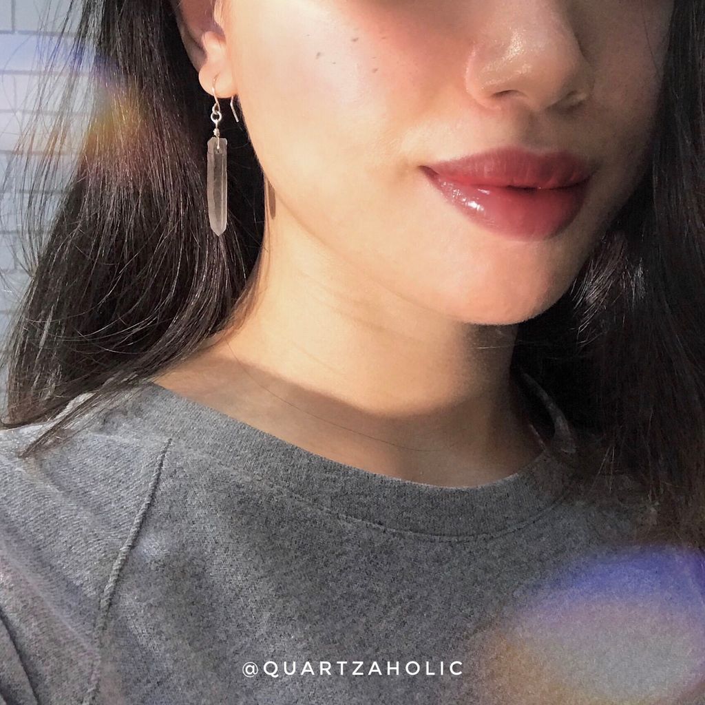 Bông Tai Drop Smoky Quartz