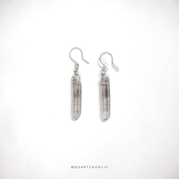  Bông Tai Drop Smoky Quartz 