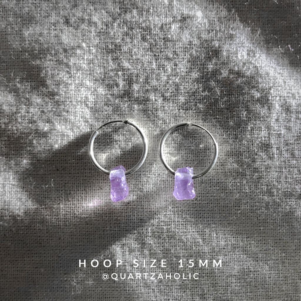 Bông Tai Hoop Amethyst