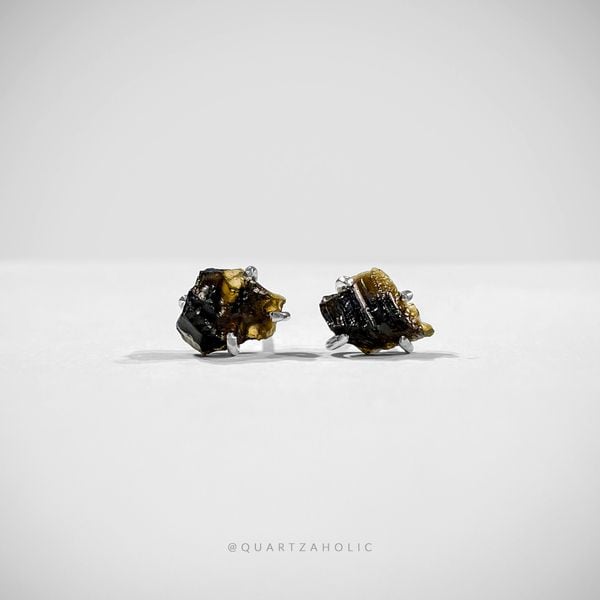  Bông Tai Stud Indochinite Tektite 