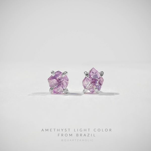  Bông tai Stud Amethyst 