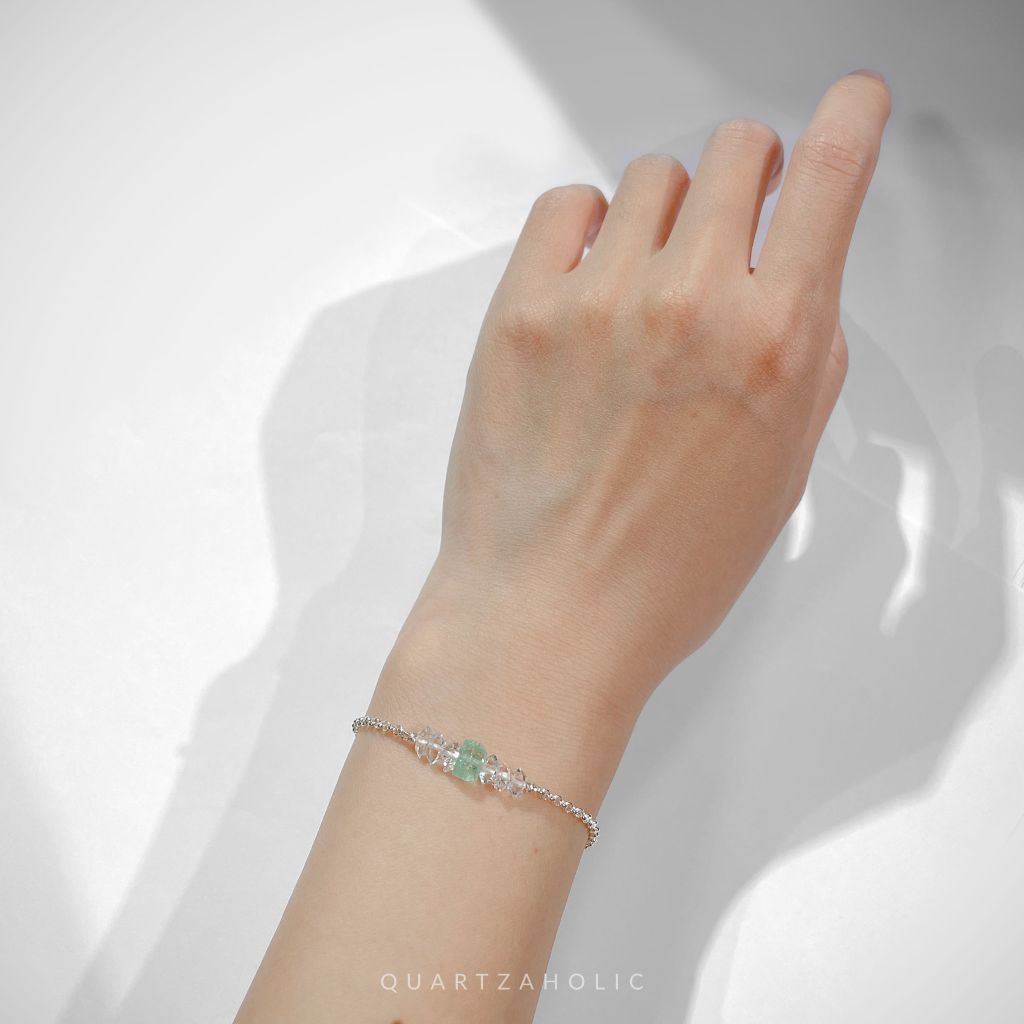 Vòng tay Line Emerald x Herkimer Diamond