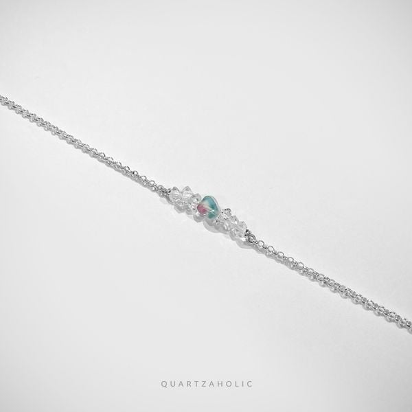  Vòng tay Line Watermelon Tourmaline x Herkimer Diamond 