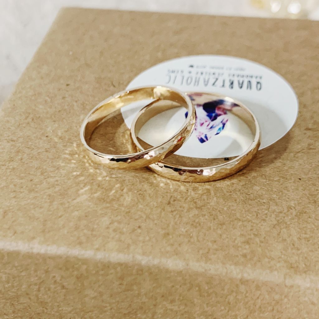 Nhẫn Gold Hammered Minimal