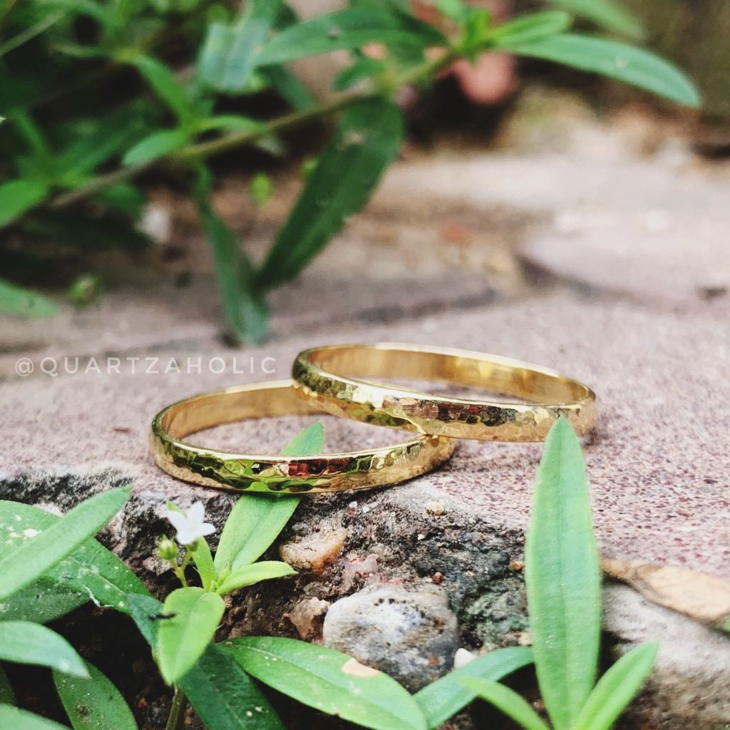 Nhẫn Gold Hammered Minimal
