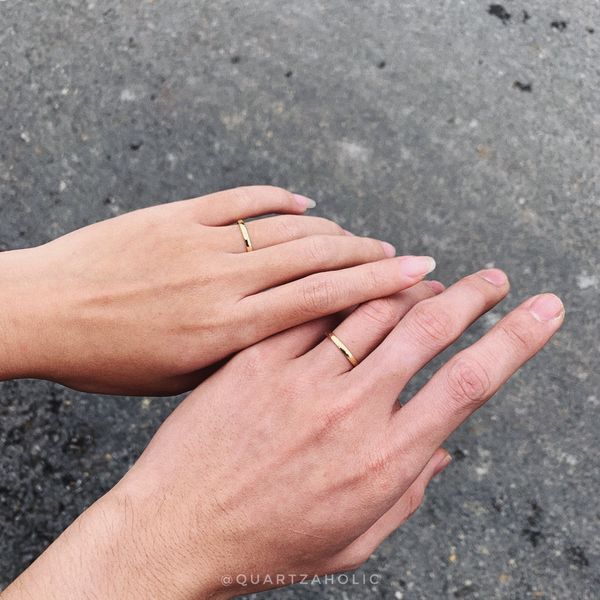  Nhẫn Gold Hammered Minimal 