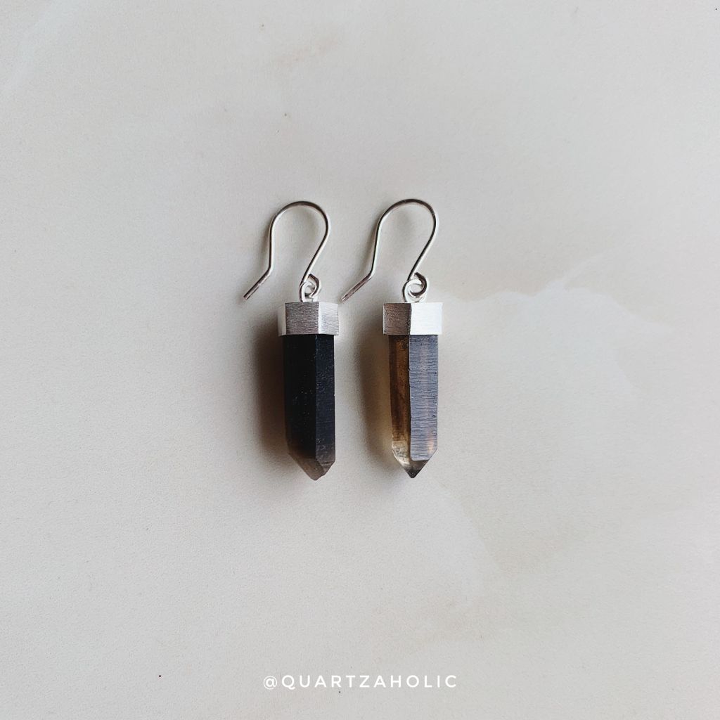 Bông Tai Talisman Smoky Quartz