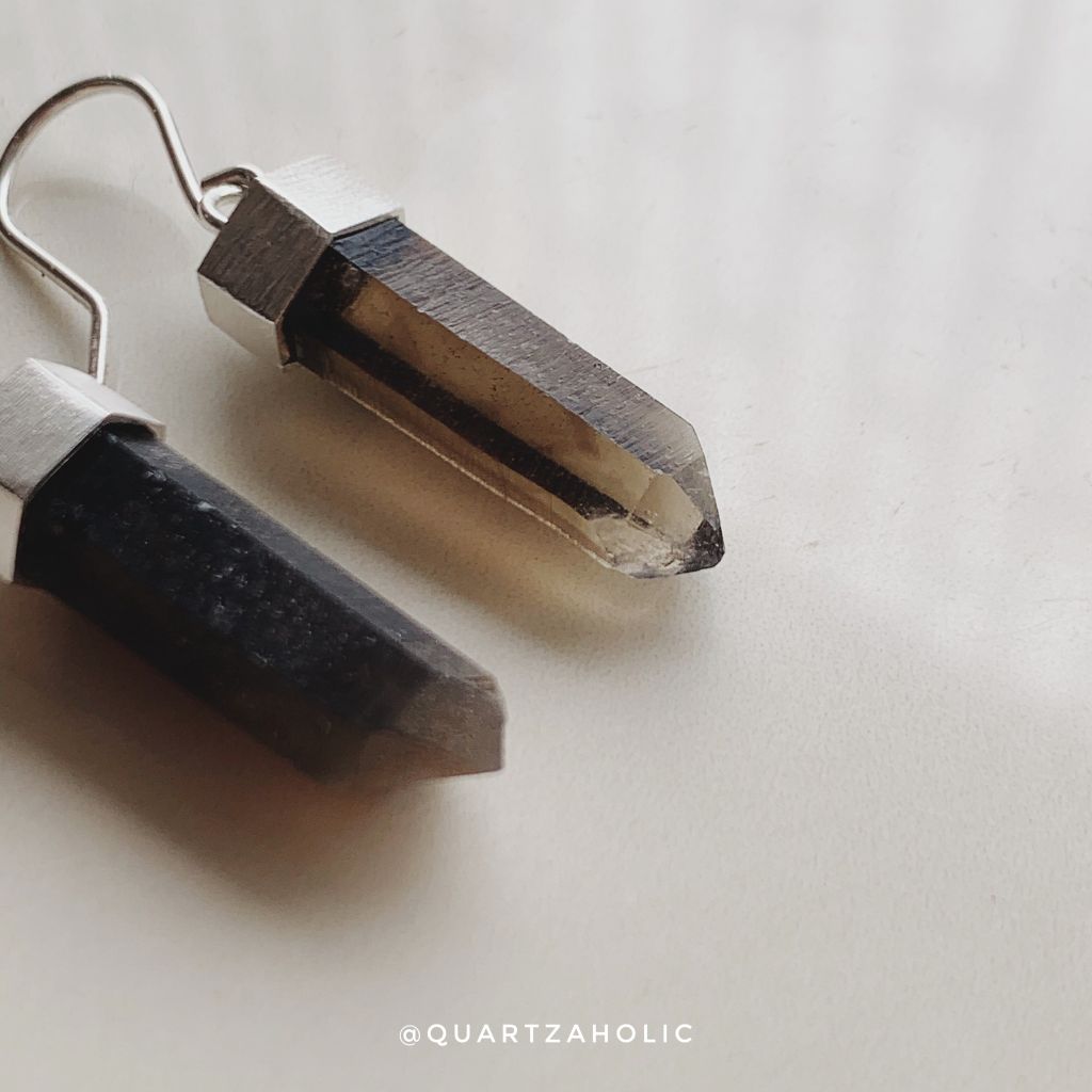 Bông Tai Talisman Smoky Quartz