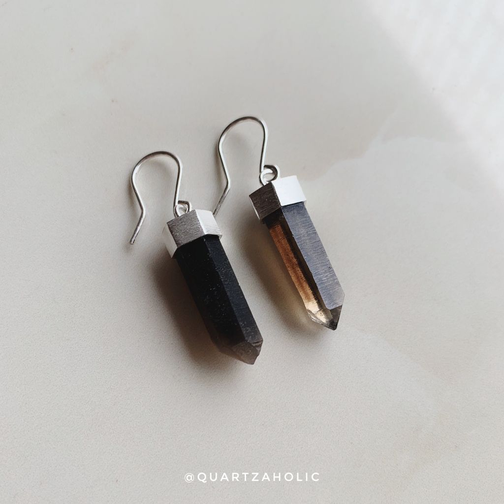 Bông Tai Talisman Smoky Quartz