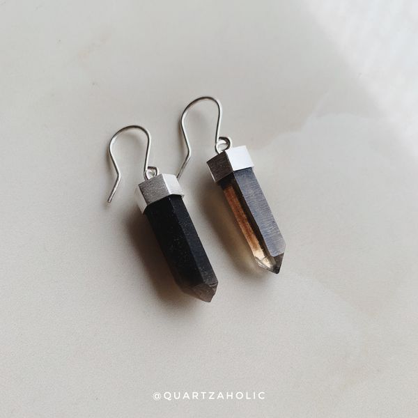  Bông Tai Talisman Smoky Quartz 