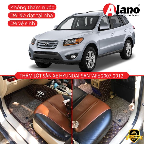 HYUNDAI SANTAFE 2008 - 2012 Thảm Lót Sàn Xe Ô Tô Da 5D 6D Cao Cấp