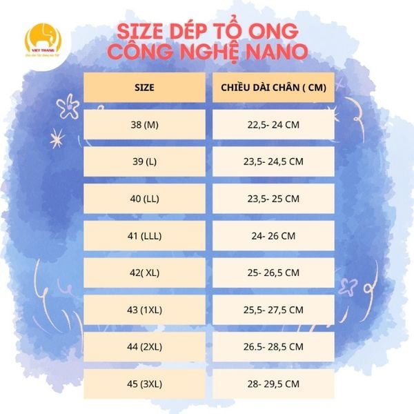 Dép Tổ Ong nhiều màu cao cấp Công Nghệ Nano thương hiệu Việt Thắng