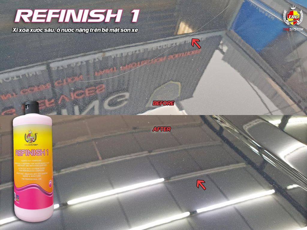 Xi đánh bóng xóa xước sâu trên sơn xe TACSYSTEM REFINISH 1 (hiệu chỉnh sơn bước 1)