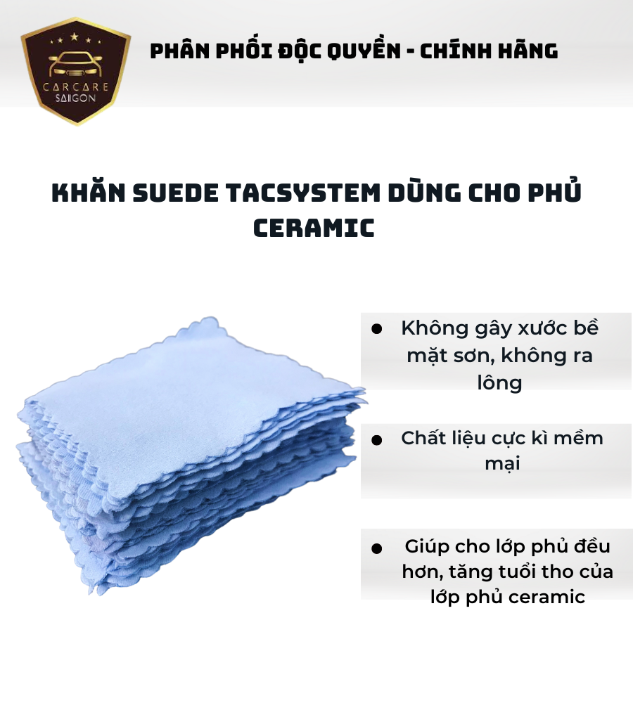 Khăn Suede TACSYSTEM phủ Ceramic ô tô, xe máy