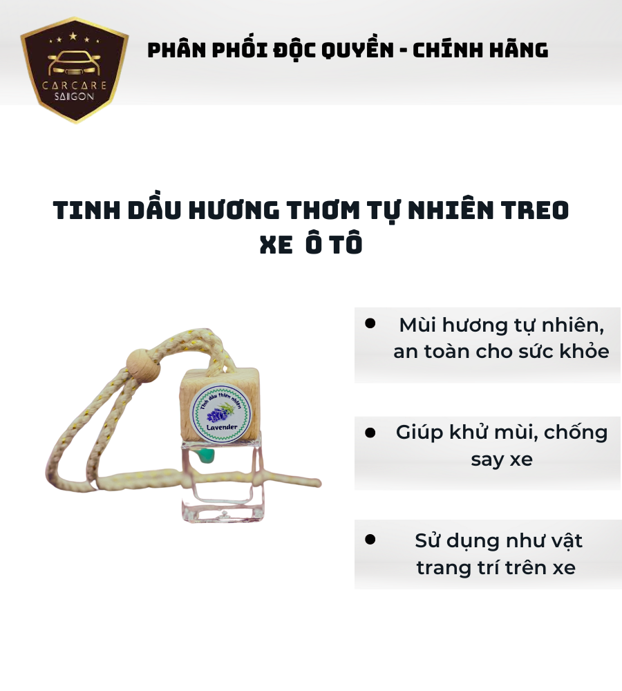 Tinh dầu hương thơm tự nhiên treo xe ô tô giúp khử mùi, chống say xe