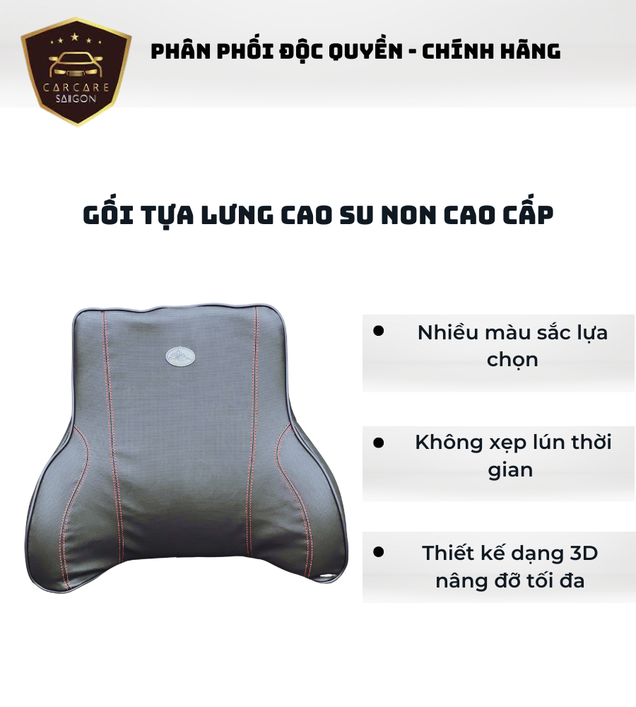 Gối tựa đầu và tựa lưng cao su non dùng cho ghế ô tô
