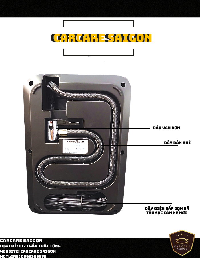 Máy bơm lốp ô tô GOODYEAR GY - 3302