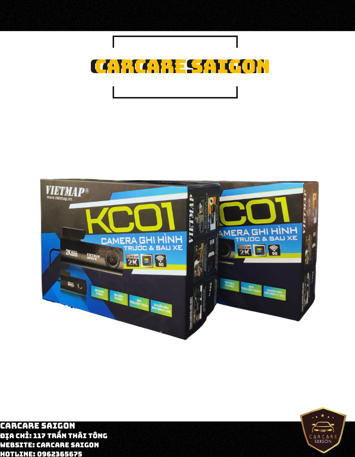Camera hành trình trước và sau xe VIETMAP KC01