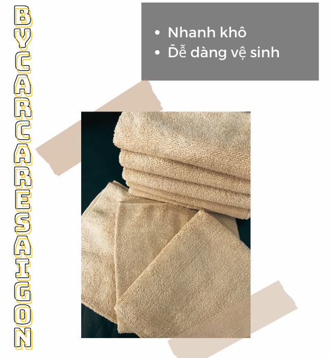 Khăn lau đa năng Microfiber màu be cực mềm mịn chuyên dùng cho xe ô tô