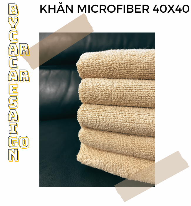 Khăn lau đa năng Microfiber màu be cực mềm mịn chuyên dùng cho xe ô tô