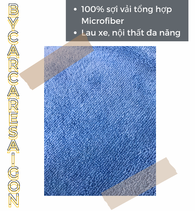 Khăn lau đa năng Microfiber màu xanh cực mềm mịn chuyên dùng cho xe ô tô