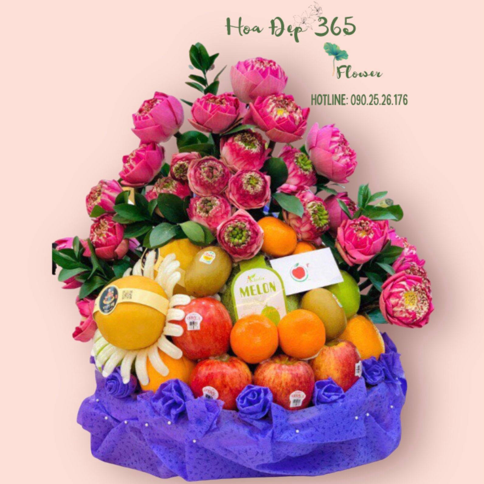  Mâm Trái Cây Mix Hoa Dâng Lễ - GTC136 