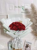  Glitter Roses - HST27 - Bó Hoa Hồng Sáp Đỏ Kim Tuyến 15 Bông 