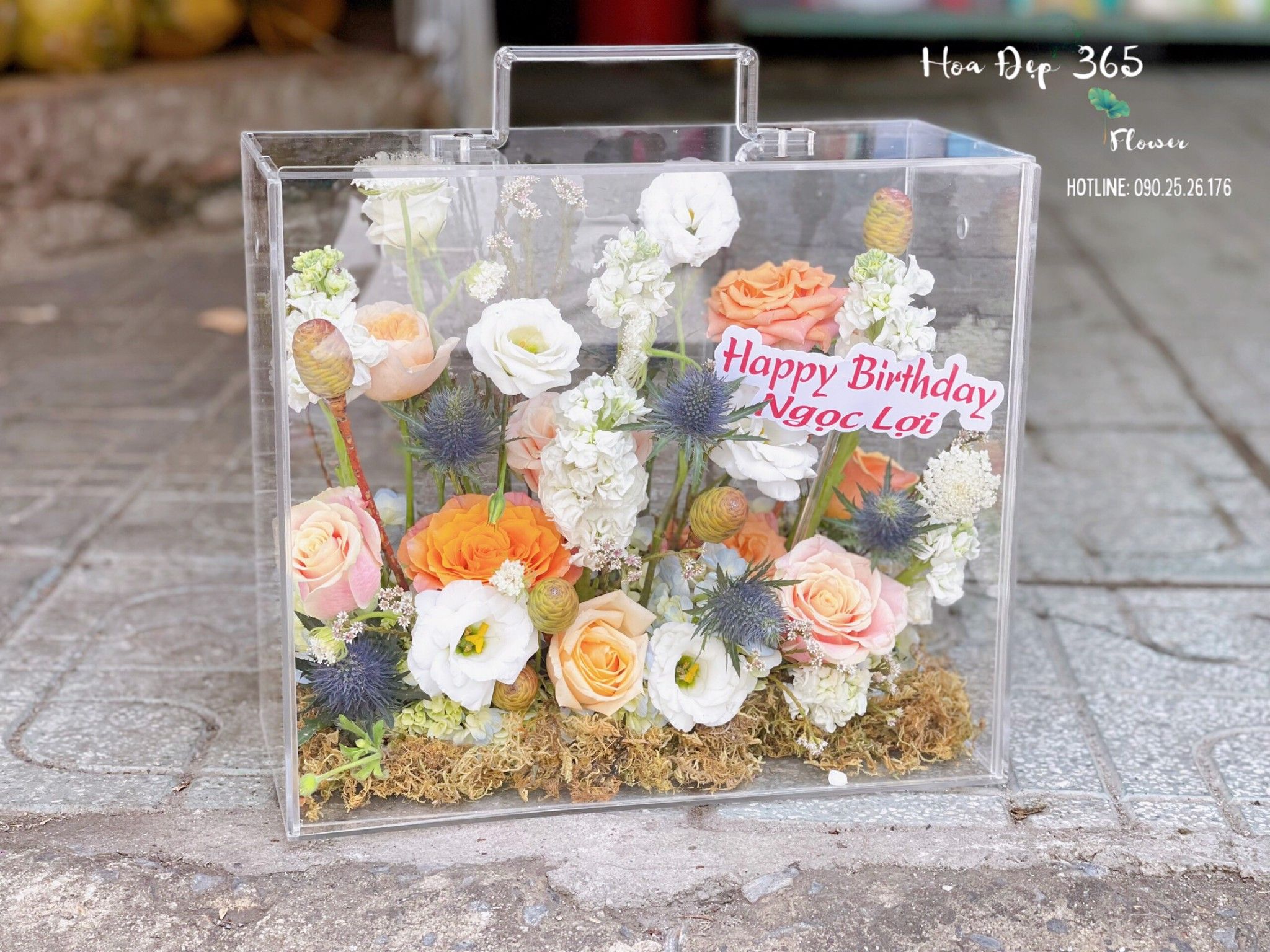 Hoa Cắm Hộp Mica HMC01 HoaĐẹp365