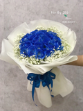  Bó Hoa Blue Roses of Hope - HBT238 - Hoa 20/10 - Hoa Hồng Xanh và Hoa Baby 