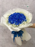  Bó Hoa Blue Roses of Hope - HBT238 - Hoa 20/10 - Hoa Hồng Xanh và Baby 