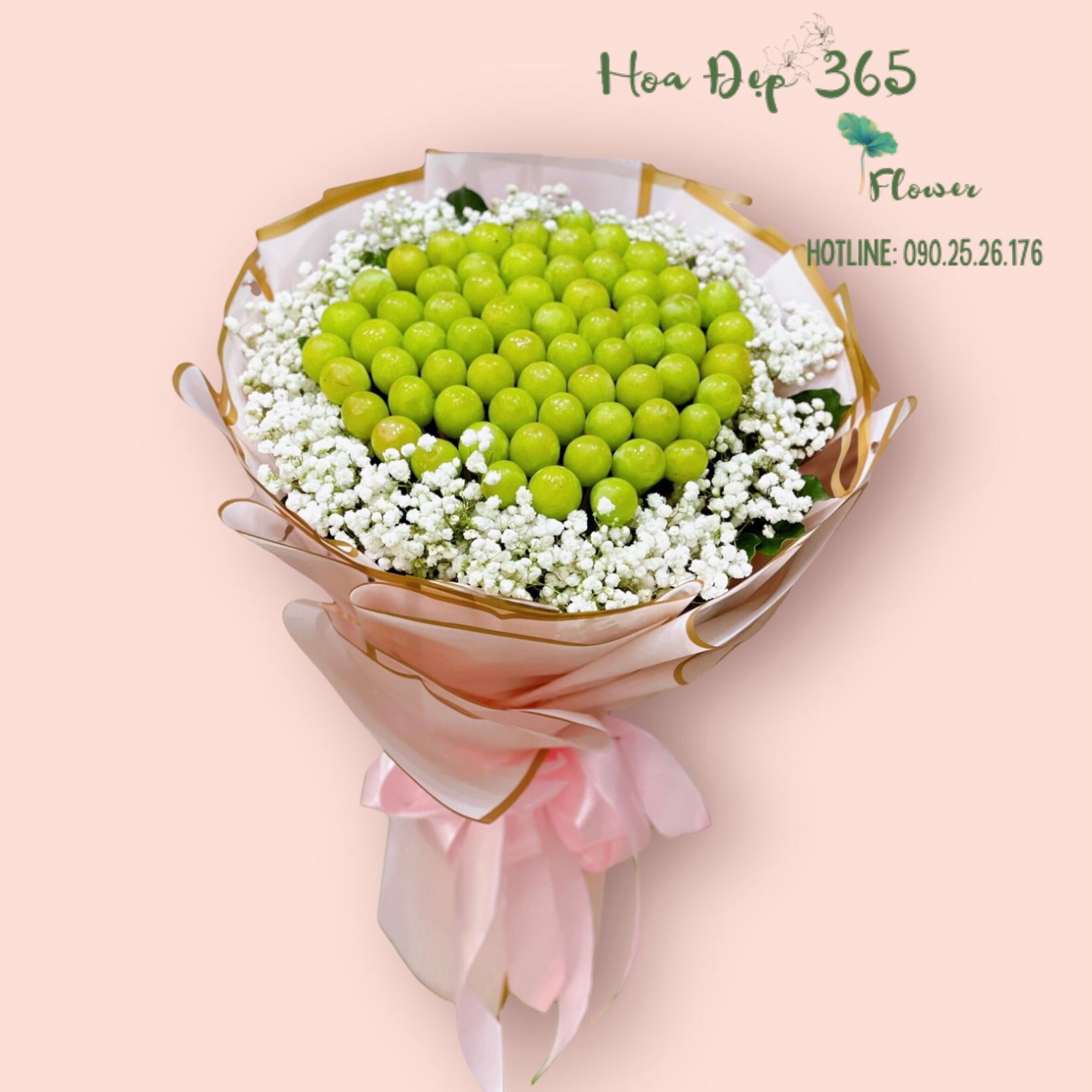  Bó Nho Xanh Mix Baby TC34 - Hoa sinh nhật 