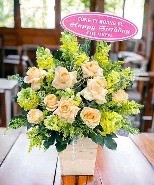 Mẫu kiểu cắm hoa cổ điển Hộp Hoa Bản Nhạc Dịu Êm - HCH19