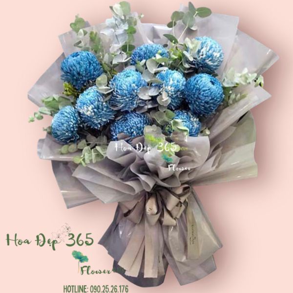 Bó Hoa Cúc Mẫu Đơn Xanh - HBD124