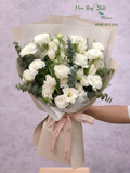  Bó Hoa Cẩm Chướng Trắng Mix Tulip - HBD233 