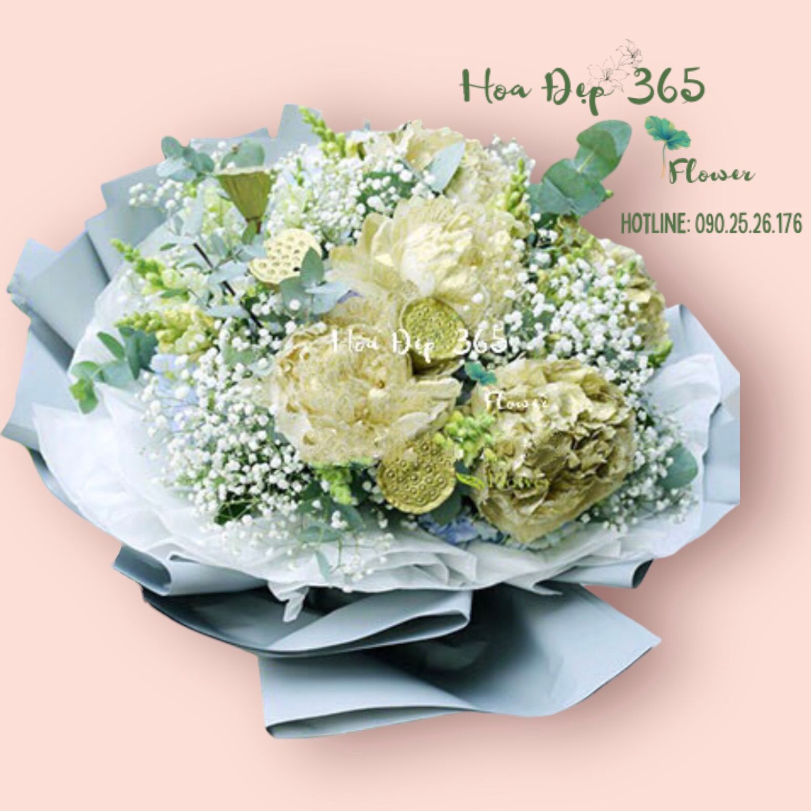 Bó Hoa Mẫu Đơn - HBT60 - Ngày Của Mẹ 